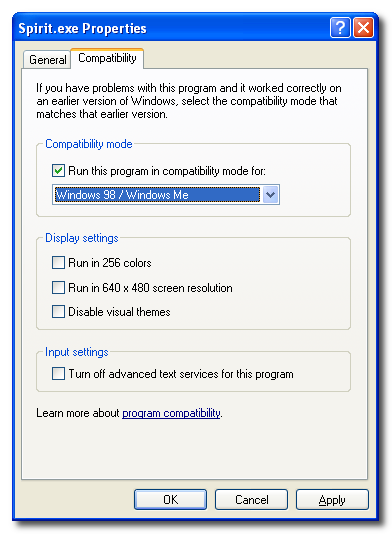 spirit error compatibility mode spirit error compatibility mode