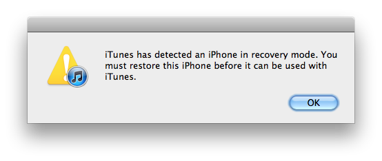 iTunes iPhone in Recovery Mode