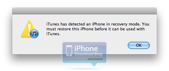 iTunes iPhone in Recovery Mode