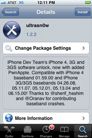 ultrasn0w 1.2.2 in cydia