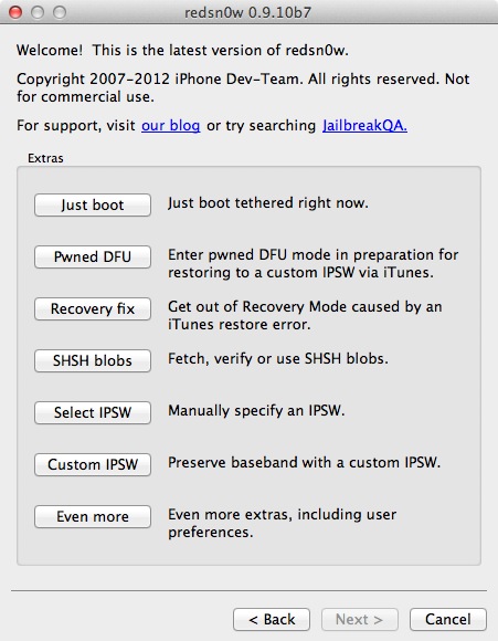 RedSn0w 0.9.10b7