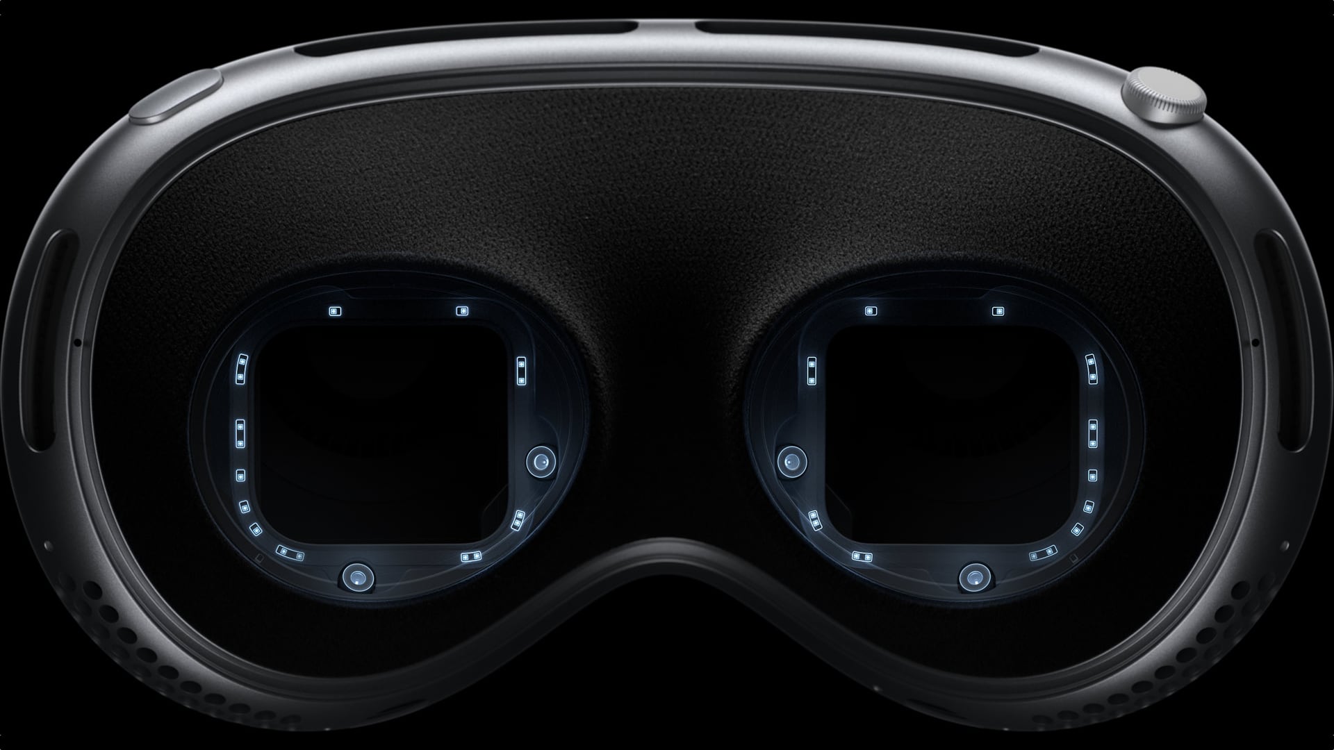 The LEDs and infrared cameras on Apple's Vision Pro headset for eye tracking and Optic ID