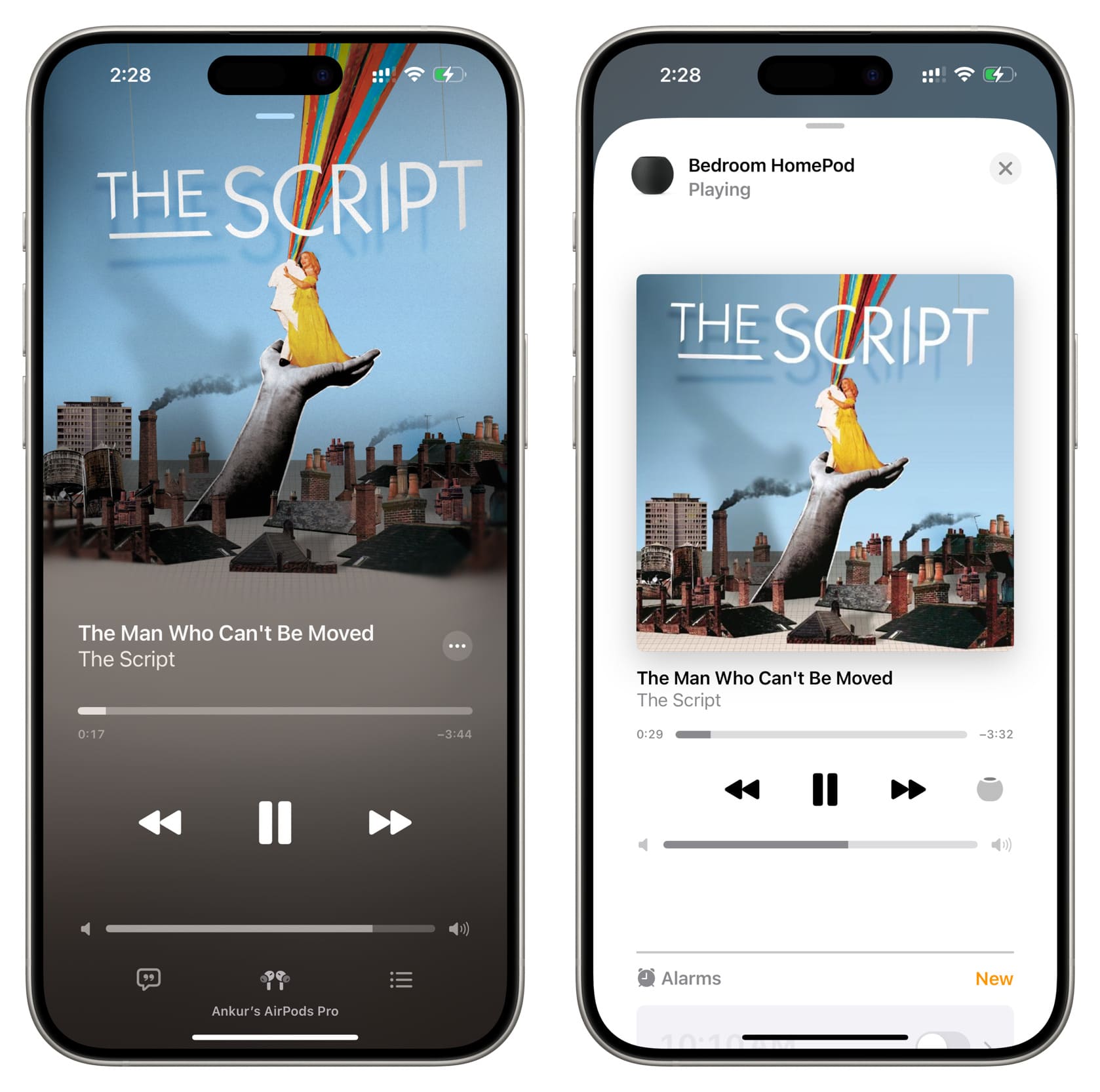 Music playback moved automatically from iPhone to HomePod