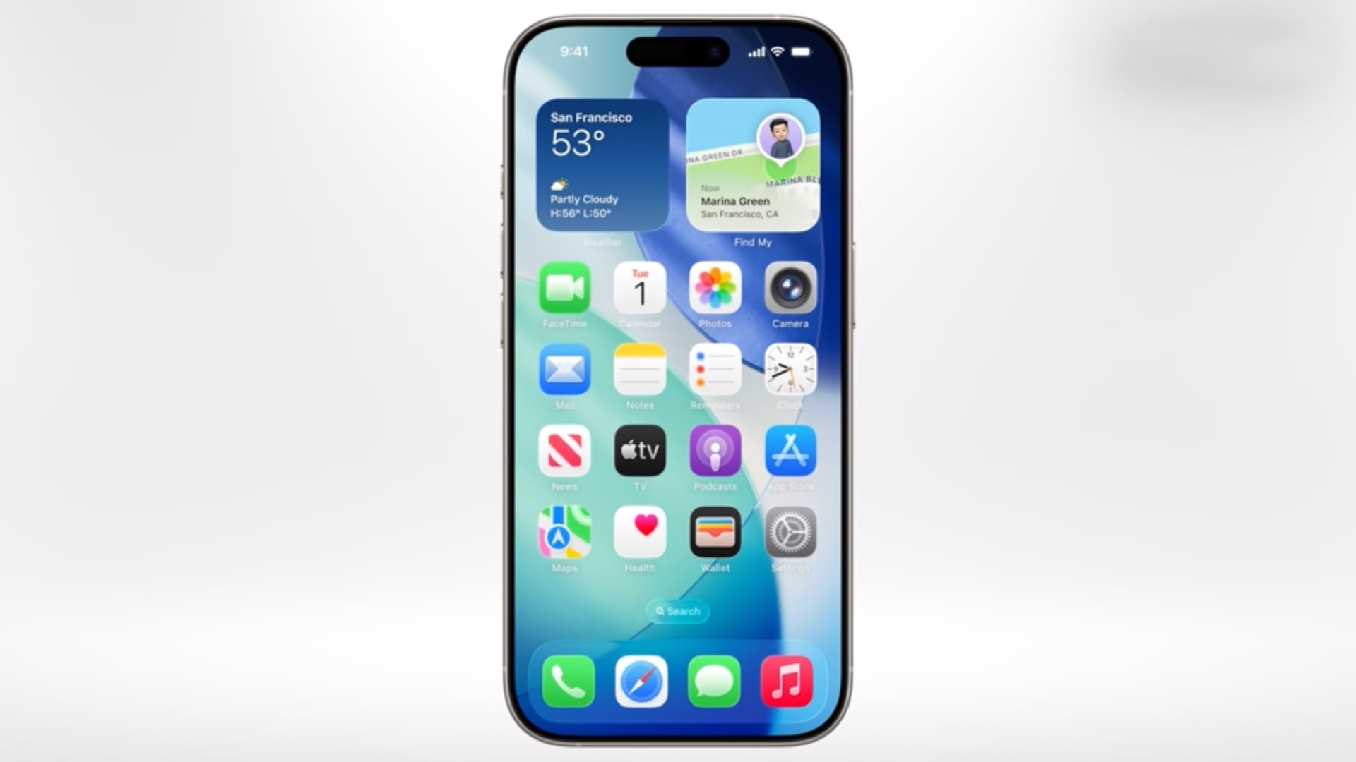 iPhone showcasing the Home Screen on iOS 26.